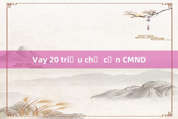 Vay 20 triệu chỉ cần CMND