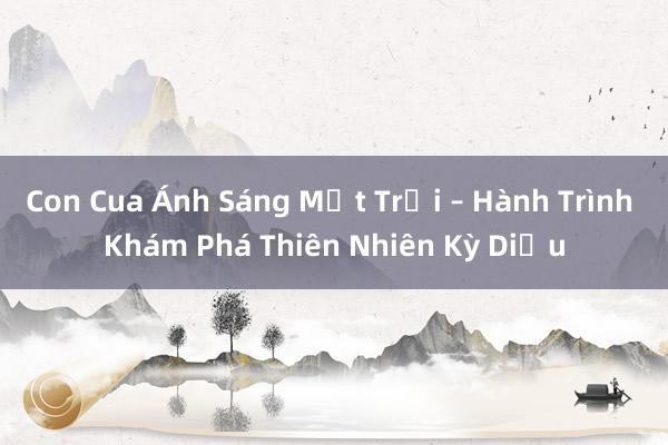 Con Cua Ánh Sáng Mặt Trời – Hành Trình Khám Phá Thiên Nhiên Kỳ Diệu