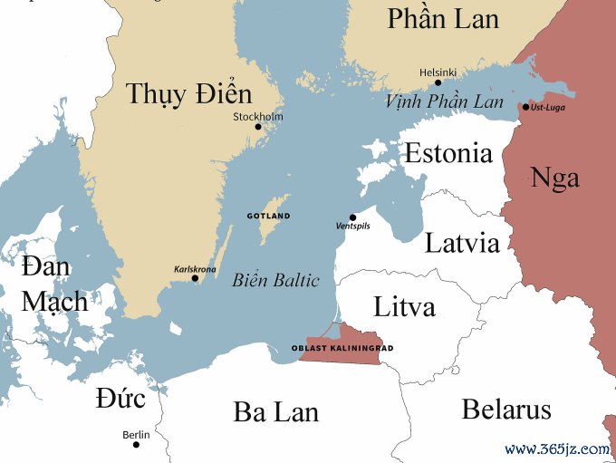 Các quốc gia ven Biển Baltic. Đồ họa: SWP